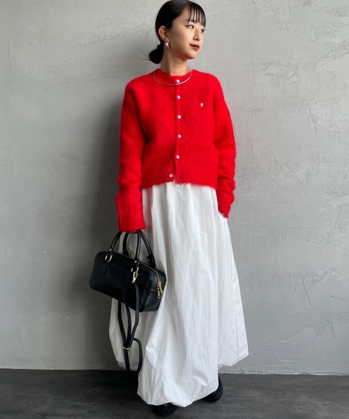 GYMPHLEX/ジムフレックス] ロゴ刺繍 クルーネック ショート丈 シャギー