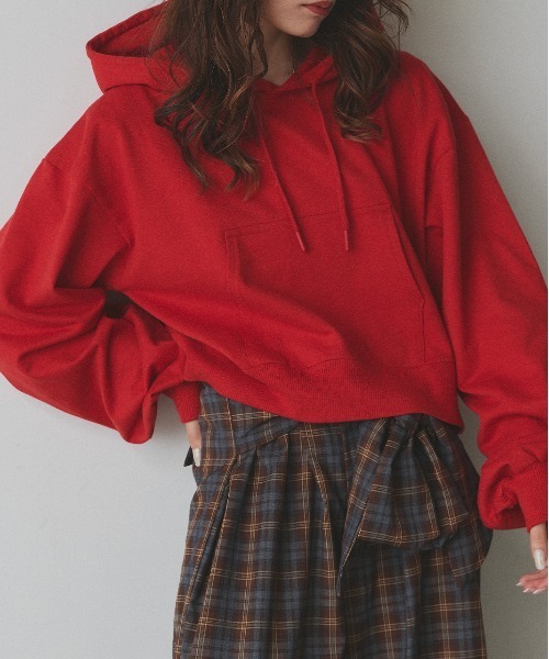 ad thie(アドティエ)の「スウェット プルパーカー(パーカー・レディース・杢グレー/オートミール/チャコール/ブラウン/レッド/ブラック・MEDIUM/LARGE)」の6枚目の写真