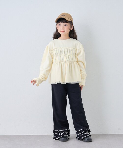 CIAOPANIC TYPY（チャオパニックティピー）の「【WEB限定】《KIDS》気温対応シャーリングチュールミニ裏毛カーデ（カーディガン/ボレロ・キッズ・グレー/ブラック/アイボリー・130/110/150）」の21枚目の写真