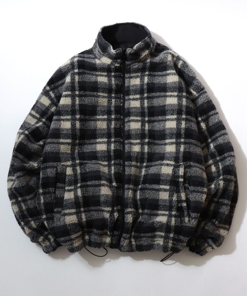 セール】Reversible Blouson/2WAY オーバーサイズ ナイロン×チェック