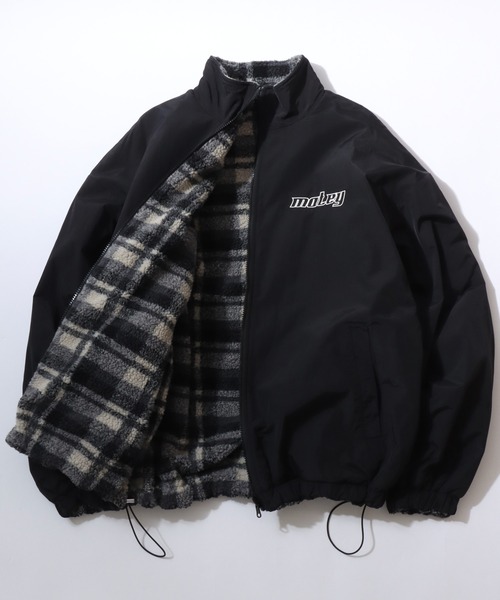 セール】Reversible Blouson/2WAY オーバーサイズ ナイロン×チェック
