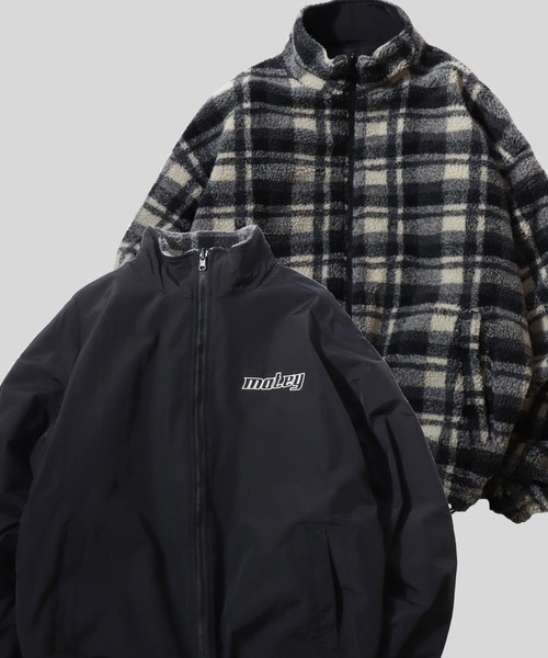 セール】Reversible Blouson/2WAY オーバーサイズ ナイロン×チェック