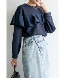 M.deux（エムドゥ）の「ダンボールフリルプルオーバー（Tシャツ/カットソー）」