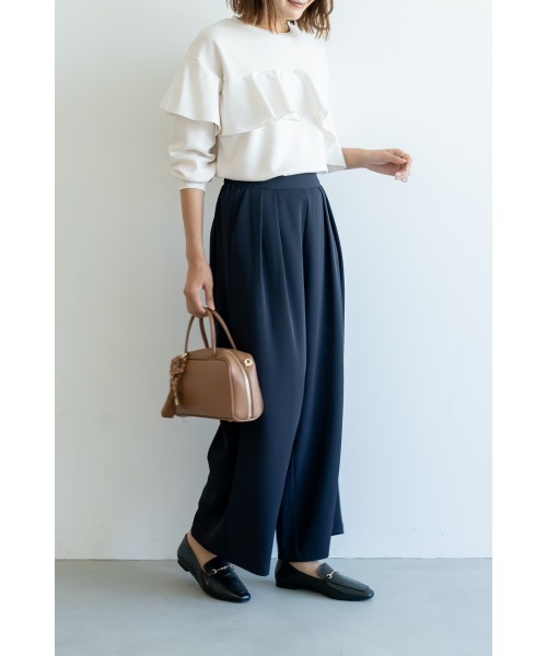 M.deux（エムドゥ）の「ダンボールフリルプルオーバー（Tシャツ/カットソー・レディース・ネイビー/オフホワイト・MEDIUM）」の3枚目の写真