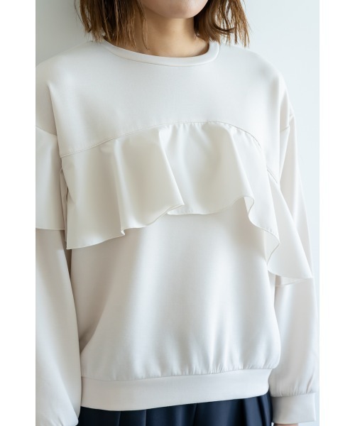 M.deux（エムドゥ）の「ダンボールフリルプルオーバー（Tシャツ/カットソー・レディース・ネイビー/オフホワイト・MEDIUM）」の8枚目の写真