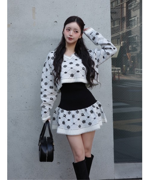 Darich アンサンブルスノーロゴニットミニワンピース アンサンブルスノーロゴニットミニワンピース（ワンピース）｜Darich