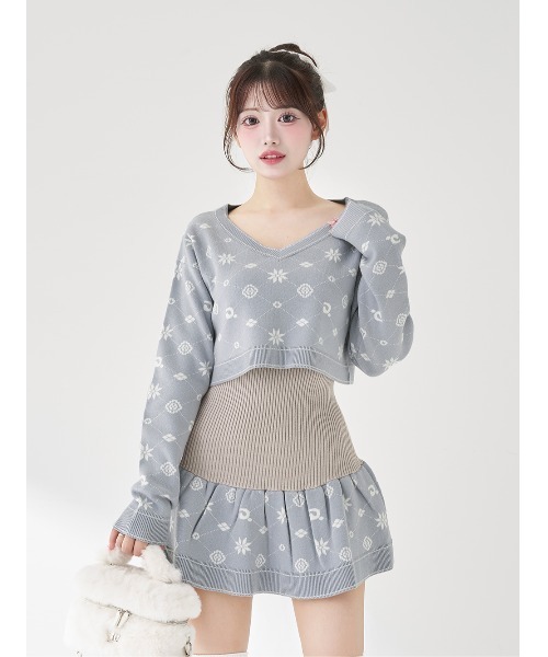 Darich アンサンブルスノーロゴニットミニワンピース アンサンブルスノーロゴニットミニワンピース（ワンピース）｜Darich