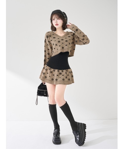 アンサンブルスノーロゴニットミニワンピース（ワンピース）｜Darich