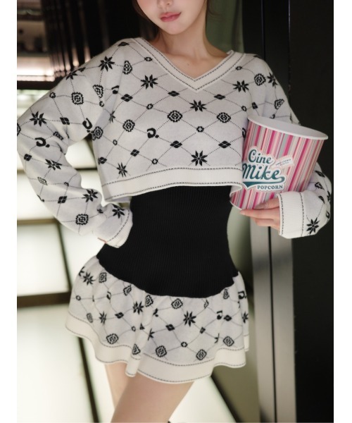 アンサンブルスノーロゴニットミニワンピース（ワンピース）｜Darich