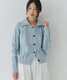 NUJOH（ヌゾ）の「Chunky Cable Knit Short Cardigan / チャンキーニットショートカーディガン（ニット/セーター・レディース）」
