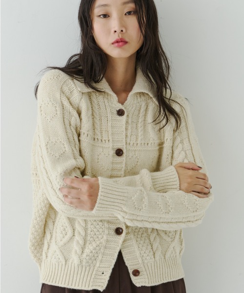 Chunky Cable Knit Short Cardigan / チャンキーニットショート