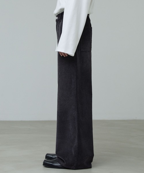 CALLNE（カルネ）の「【CALLNE】Vintage Corduroy Wide Straight Pants / ヴィンテージコーデュロイワイドストレートパンツ（その他パンツ・メンズ・ブラック/チャコールグレー・M/L）」の5枚目の写真