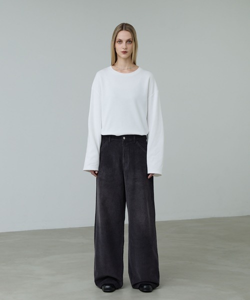 CALLNE（カルネ）の「【CALLNE】Vintage Corduroy Wide Straight Pants / ヴィンテージコーデュロイワイドストレートパンツ（その他パンツ・メンズ・ブラック/チャコールグレー・M/L）」の13枚目の写真