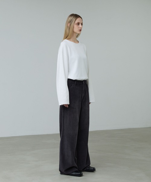 CALLNE（カルネ）の「【CALLNE】Vintage Corduroy Wide Straight Pants / ヴィンテージコーデュロイワイドストレートパンツ（その他パンツ・メンズ・ブラック/チャコールグレー・M/L）」の18枚目の写真