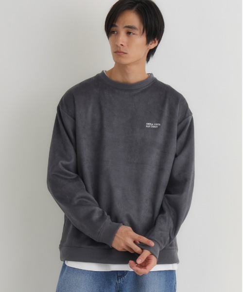 セール】【BACK NUMBER】フェイクスエードロゴクルートレーナー