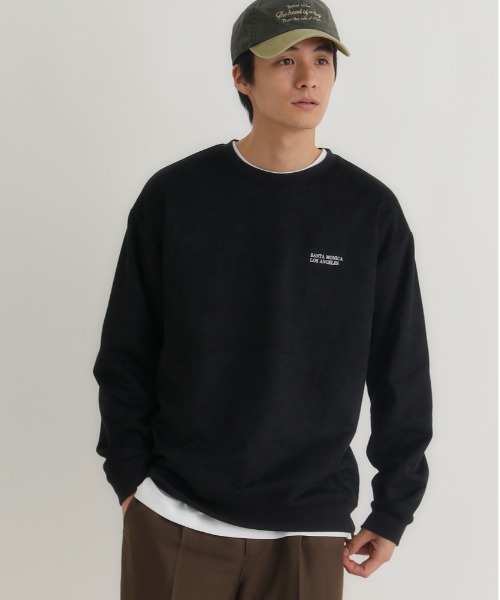 BACK NUMBER（バックナンバー）の「【BACK NUMBER】フェイクスエードロゴクルートレーナー（スウェット・メンズ・ダークグレー/ブルー/ブラック・M/L/XL）」の2枚目の写真