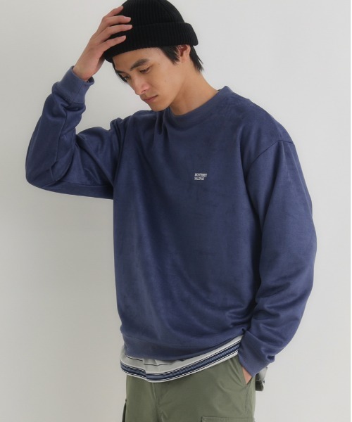 BACK NUMBER（バックナンバー）の「【BACK NUMBER】フェイクスエードロゴクルートレーナー（スウェット・メンズ・ダークグレー/ブルー/ブラック・M/L/XL）」の12枚目の写真