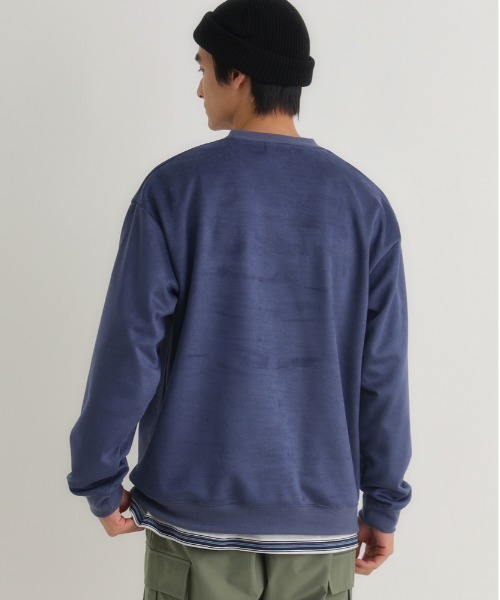 BACK NUMBER（バックナンバー）の「【BACK NUMBER】フェイクスエードロゴクルートレーナー（スウェット・メンズ・ダークグレー/ブルー/ブラック・M/L/XL）」の13枚目の写真