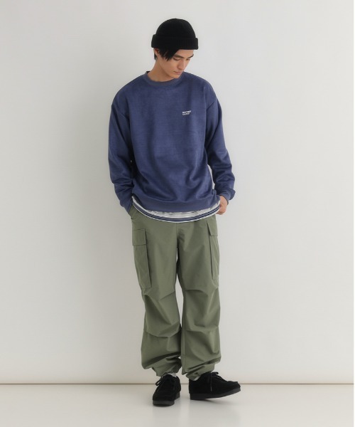 BACK NUMBER（バックナンバー）の「【BACK NUMBER】フェイクスエードロゴクルートレーナー（スウェット・メンズ・ダークグレー/ブルー/ブラック・M/L/XL）」の14枚目の写真