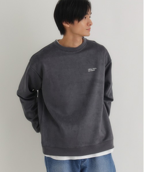 BACK NUMBER（バックナンバー）の「【BACK NUMBER】フェイクスエードロゴクルートレーナー（スウェット・メンズ・ダークグレー/ブルー/ブラック・M/L/XL）」の16枚目の写真