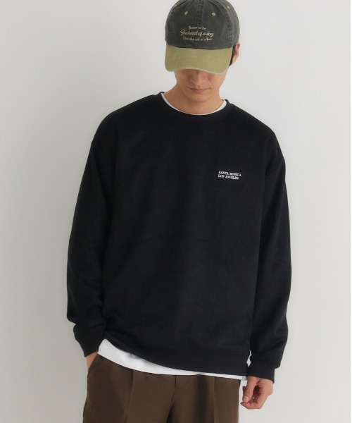 BACK NUMBER（バックナンバー）の「【BACK NUMBER】フェイクスエードロゴクルートレーナー（スウェット・メンズ・ダークグレー/ブルー/ブラック・M/L/XL）」の18枚目の写真