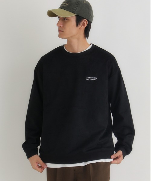 BACK NUMBER（バックナンバー）の「【BACK NUMBER】フェイクスエードロゴクルートレーナー（スウェット・メンズ・ダークグレー/ブルー/ブラック・M/L/XL）」の19枚目の写真