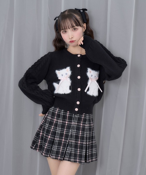 Honey Cinnamon♡twins catsジャガードニットカーディガン twins catsジャガードニットカーディガン（カーディガン/ボレロ