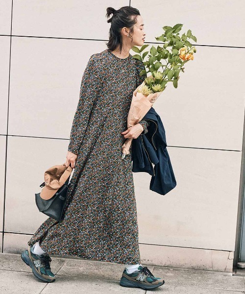 IEDIT(イディット)の「IEDIT レゾリヴァード×福田麻琴さん プリントワンピース〈ブラック〉(ワンピース・レディース・ブラック系その他・MP/M/L/LL/3L)」の3枚目の写真