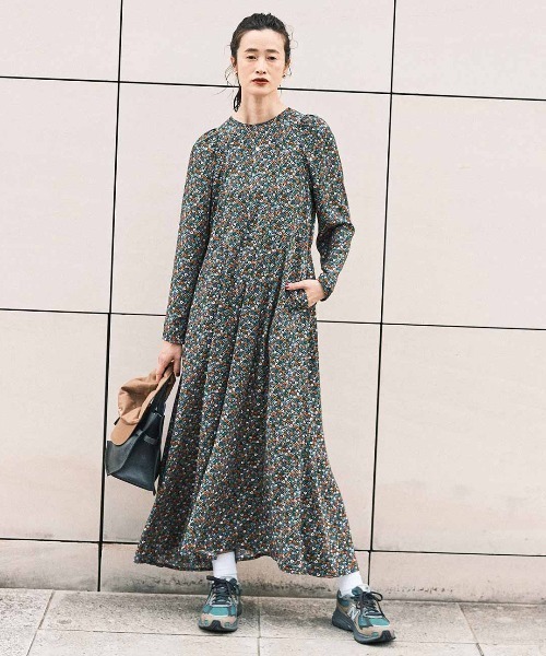 IEDIT(イディット)の「IEDIT レゾリヴァード×福田麻琴さん プリントワンピース〈ブラック〉(ワンピース・レディース・ブラック系その他・MP/M/L/LL/3L)」の2枚目の写真