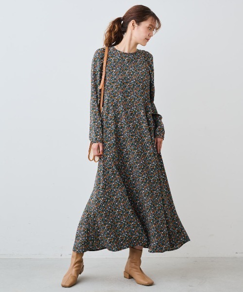 IEDIT(イディット)の「IEDIT レゾリヴァード×福田麻琴さん プリントワンピース〈ブラック〉(ワンピース・レディース・ブラック系その他・MP/M/L/LL/3L)」の5枚目の写真