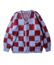 ［UNIVERD72/ユニバード］MOHAIR TOUCH KNIT CARDIGAN / アソート 総柄 モヘアタッチ 起毛 ニット カーディガン / ダイヤ柄 / レオパード柄 / チェッカーフラッグ柄 / チェック柄 / ネイティブ柄【UNISEX】