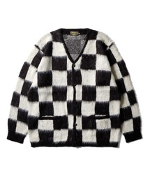 ［UNIVERD72/ユニバード］MOHAIR TOUCH KNIT CARDIGAN / アソート 総柄 モヘアタッチ 起毛 ニット カーディガン / ダイヤ柄 / レオパード柄 / チェッカーフラッグ柄 / チェック柄 / ネイティブ柄【UNISEX】