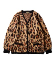 HOUSTON（ヒューストン）の「［UNIVERD72/ユニバード］MOHAIR TOUCH KNIT CARDIGAN / アソート 総柄 モヘアタッチ 起毛 ニット カーディガン / ダイヤ柄 / レオパード柄 / チェッカーフラッグ柄 / チェック柄【UNISEX】（カーディガン/ボレロ・メンズ）」
