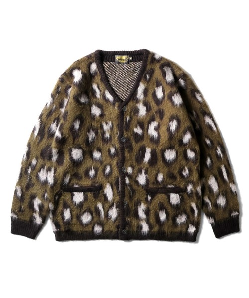 HOUSTON（ヒューストン）の「［UNIVERD72/ユニバード］MOHAIR TOUCH KNIT CARDIGAN / アソート 総柄 モヘアタッチ 起毛 ニット カーディガン / ダイヤ柄 / レオパード柄 / チェッカーフラッグ柄 / チェック柄 / ネイティブ柄【UNISEX】（カーディガン/ボレロ・メンズ・ホワイト×ブラック/オリーブ/ブラック×ピンク/ブルー/ネイビー系/グリーン系/ブラウン/ピンク/ピンク系/ブラック×グレー/ブラック系/ブルー系/ブラック系1/オフホワイト・M/L/XL）」の22枚目の写真