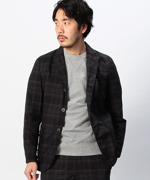BEAMS PLUS（ビームスプラス）の「◇BEAMS PLUS / ダークチェック 3B ジャケット（テーラードジャケット・メンズ・ネイビー/グレー・SMALL/LARGE/MEDIUM/X-LARGE）」の2枚目の写真