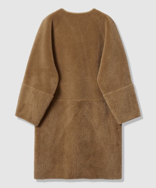 ツーブロッキングボアコート（ノーカラーコート）｜allureville