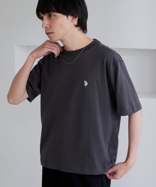 U.S. POLO ASSN.(ユーエスポロアッスン)の「【U.S. POLO ASSN.】ワンポイント 半袖 Tシャツ(Tシャツ/カットソー・メンズ・スミクロ/サンドグレー/ネイビー/オフホワイト・L/M)」の3枚目の写真