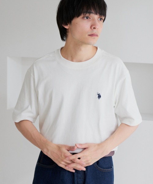 U.S. POLO ASSN.(ユーエスポロアッスン)の「【U.S. POLO ASSN.】ワンポイント 半袖 Tシャツ(Tシャツ/カットソー・メンズ・スミクロ/サンドグレー/ネイビー/オフホワイト・L/M)」の6枚目の写真