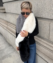 JENNE（ジェンヌ）の「エコファーカラーブロックマフラー（マフラー）」