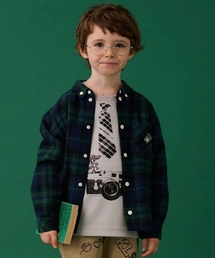 kladskap | オオカミ刺しゅうチェック長袖シャツ(シャツ/ブラウス)