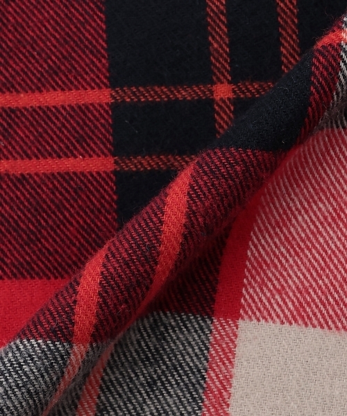 kladskap（クレードスコープ）の「オオカミ刺しゅうチェック長袖シャツ（シャツ/ブラウス・キッズ・モスグリーン/レッド・110cm/90cm/100cm/120cm/130cm）」の7枚目の写真