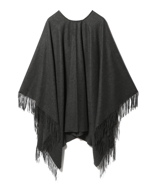 ESTNATION(エストネーション)の「ESTNATION / パイピング カシミヤ ポンチョ(ストール/ショール・レディース・グレー/ホワイト・FREE)」の6枚目の写真