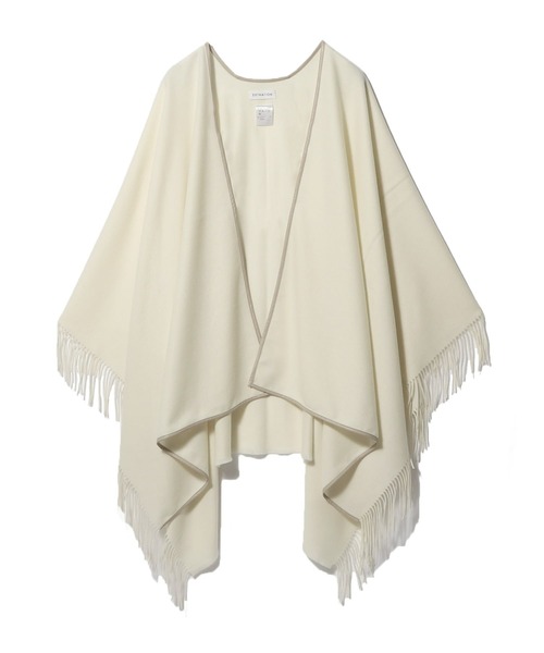 ESTNATION(エストネーション)の「ESTNATION / パイピング カシミヤ ポンチョ(ストール/ショール・レディース・グレー/ホワイト・FREE)」の5枚目の写真