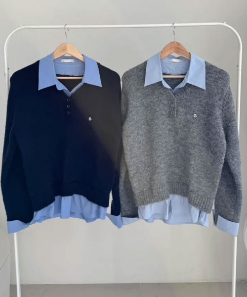 A.PRESSE ネイビー ポロセーターサイ ズ2 A.PRESSE ネイビー ポロ