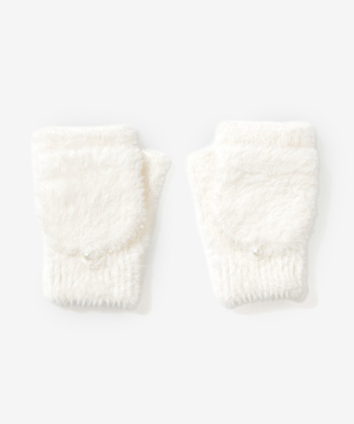 Honeys（ハニーズ）の「【ハニぽか】フード付シャギー手袋（手袋・レディース・モカ/アイボリー・FREE）」の19枚目の写真