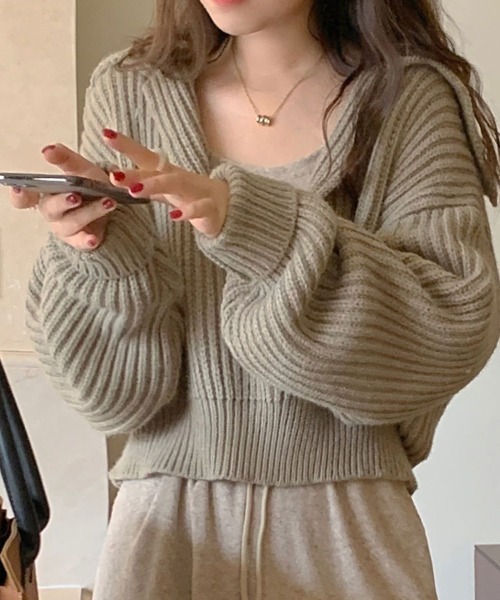 Pull‑over knit parka — пуловер‑парка