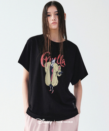 DISNEY CRUELLA DESIGNER PRINTING TOP_BLACK