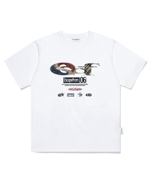 [光復節記念] インディペンデンスデイ ESCFロゴコラージュプリントオーバーサイズ半袖Tシャツホワイト