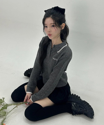 muahmuah（ムーアムーア）の「Logo color block collar knit [3 colors]（ニット/セーター）」