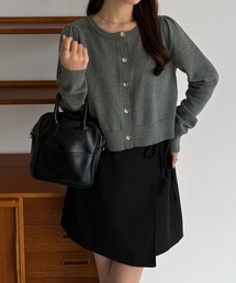 callautia | 金ボタンコットンショートニットカーディガン(カーディガン/ボレロ)